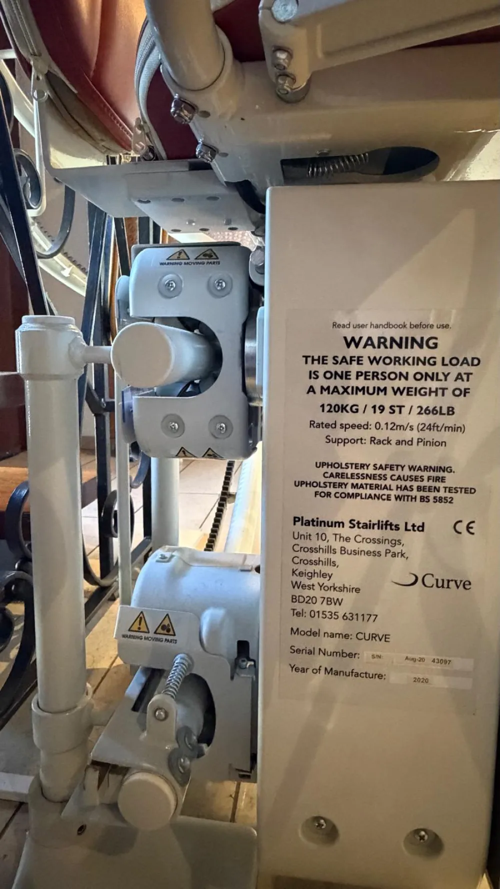 Platinum Stairlift Modell: Curve mit Linkskurve